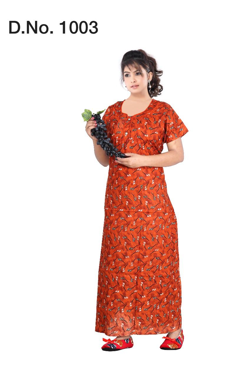 Ft 1003  Latest Fancy Designer Pure Cotton Nighty Collection